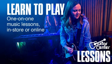 Learn to play. One-on-one lessons online and in-store