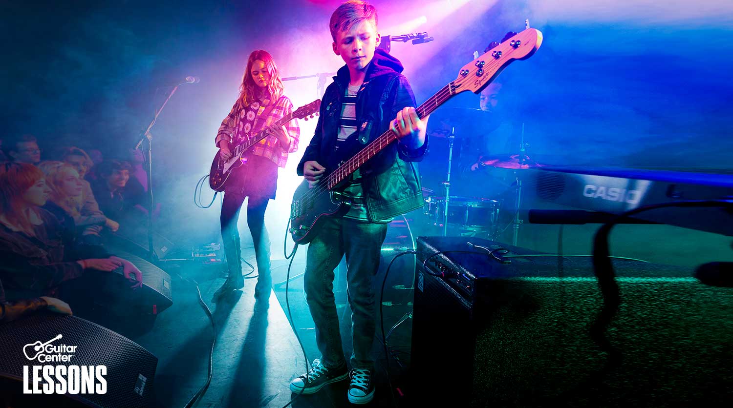Kids playing musical instruments