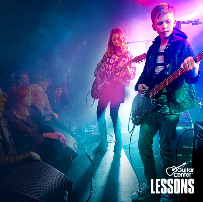 Kids playing musical instruments