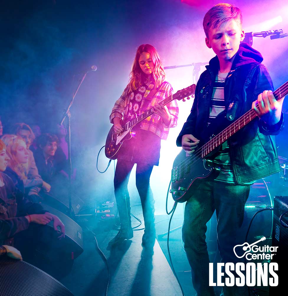 Kids playing musical instruments