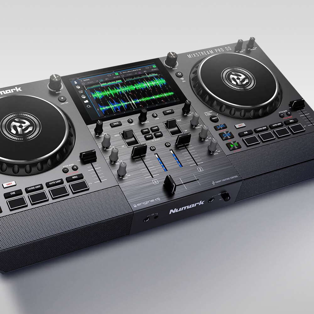 Numark Mixstream Pro Go Battery-Powered Standalone Streaming 2-Channel DJ Controller