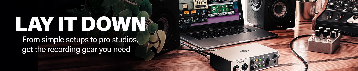 Lay it down. From simple setups to pro studios, get the recording gear you need. Now thru Feb. 14.