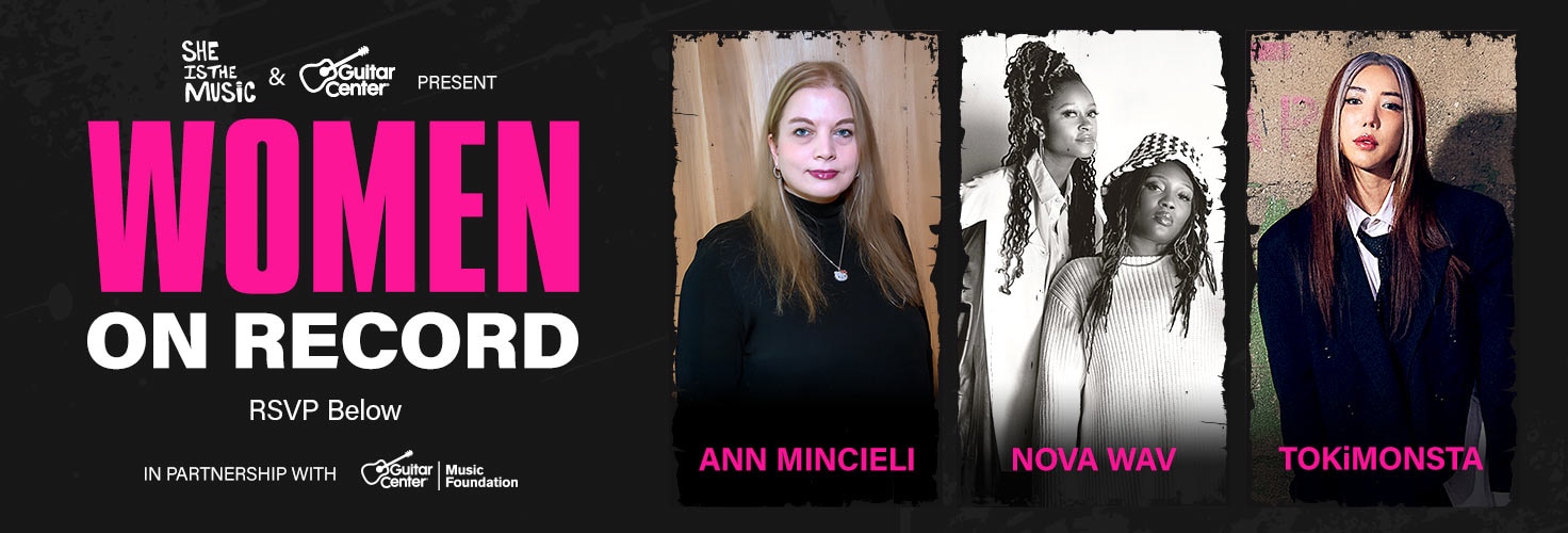 Women on record. RSVP below. Ann Minciel. Nova Wav. Tokimonsta.