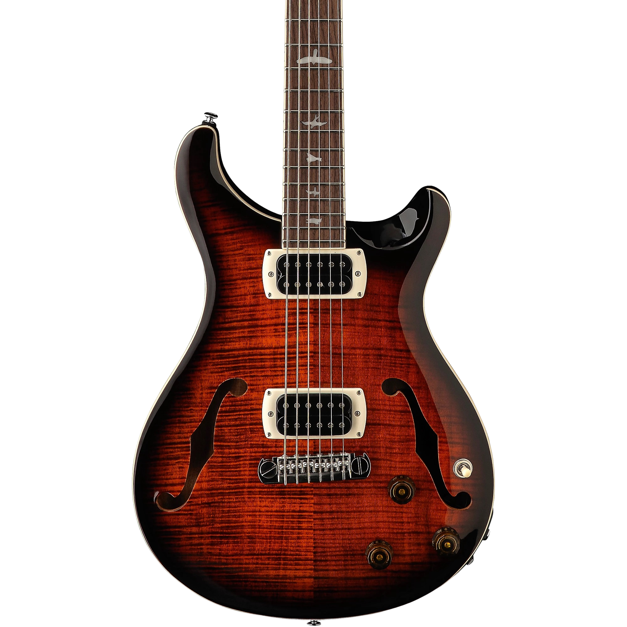 PRS SE Ed Sheeran Hollowbody I Piezo Baritone in Orange Tiger Smokeburst