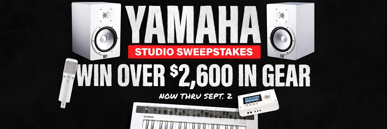 Yamaha studio sweepstakes. Win over 2600 dollars in gear. Now thru September 2.