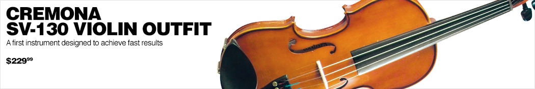 Cremona SV-130 Violin Outfit. A first instrument designed to achieve fast results. 229 dollars and 99 cents.