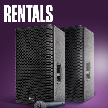 Instrument and Equipment Rentals.
Be ready for the gig with daily, weekly and monthly rentals on backline, live sound, lighting and DJ gear.